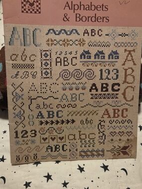 Folk Heart VintageAlphabets & Borders Cross Stitch Sampler Pattern